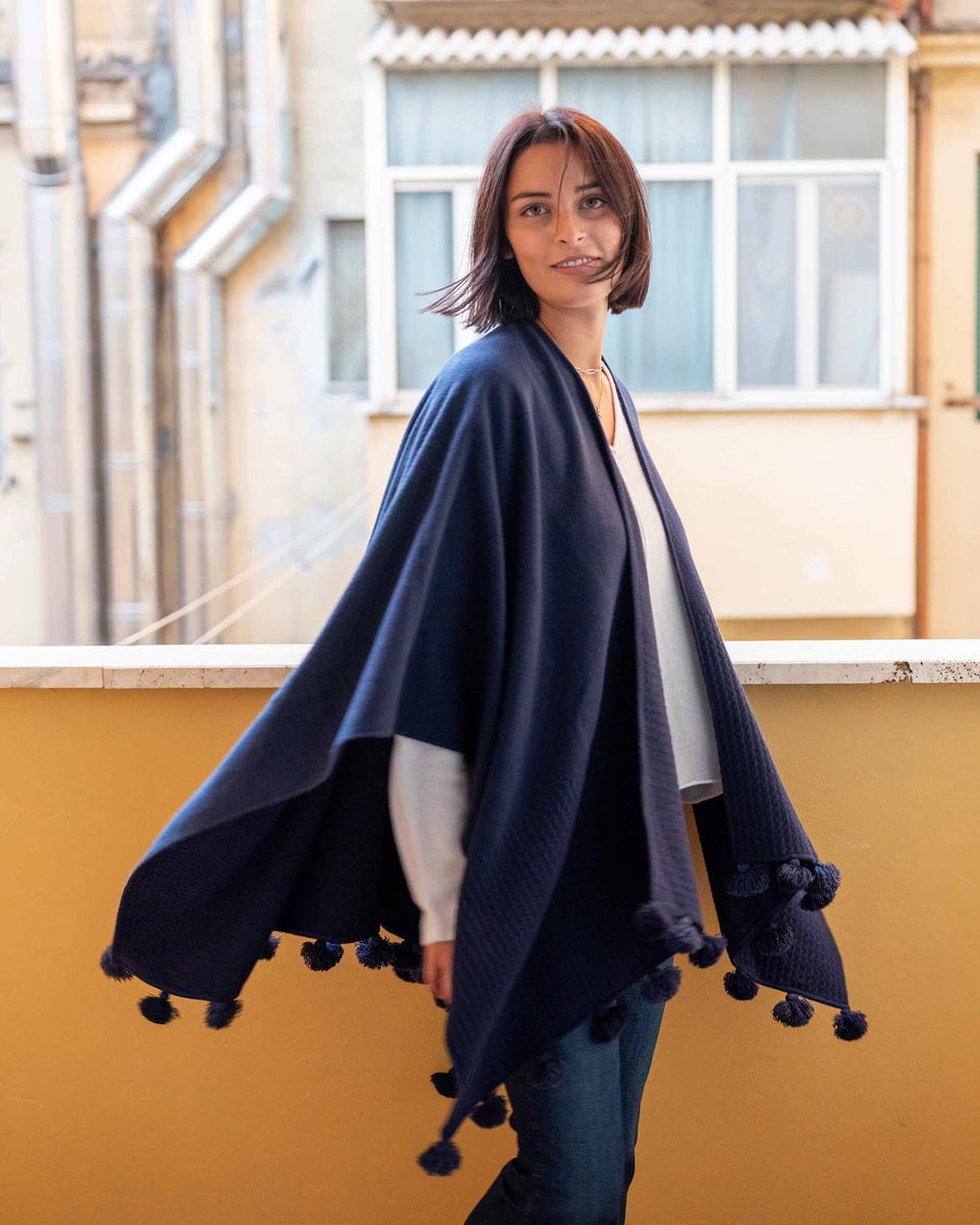 Classic Tassel Travel Wrap, view 2, styled