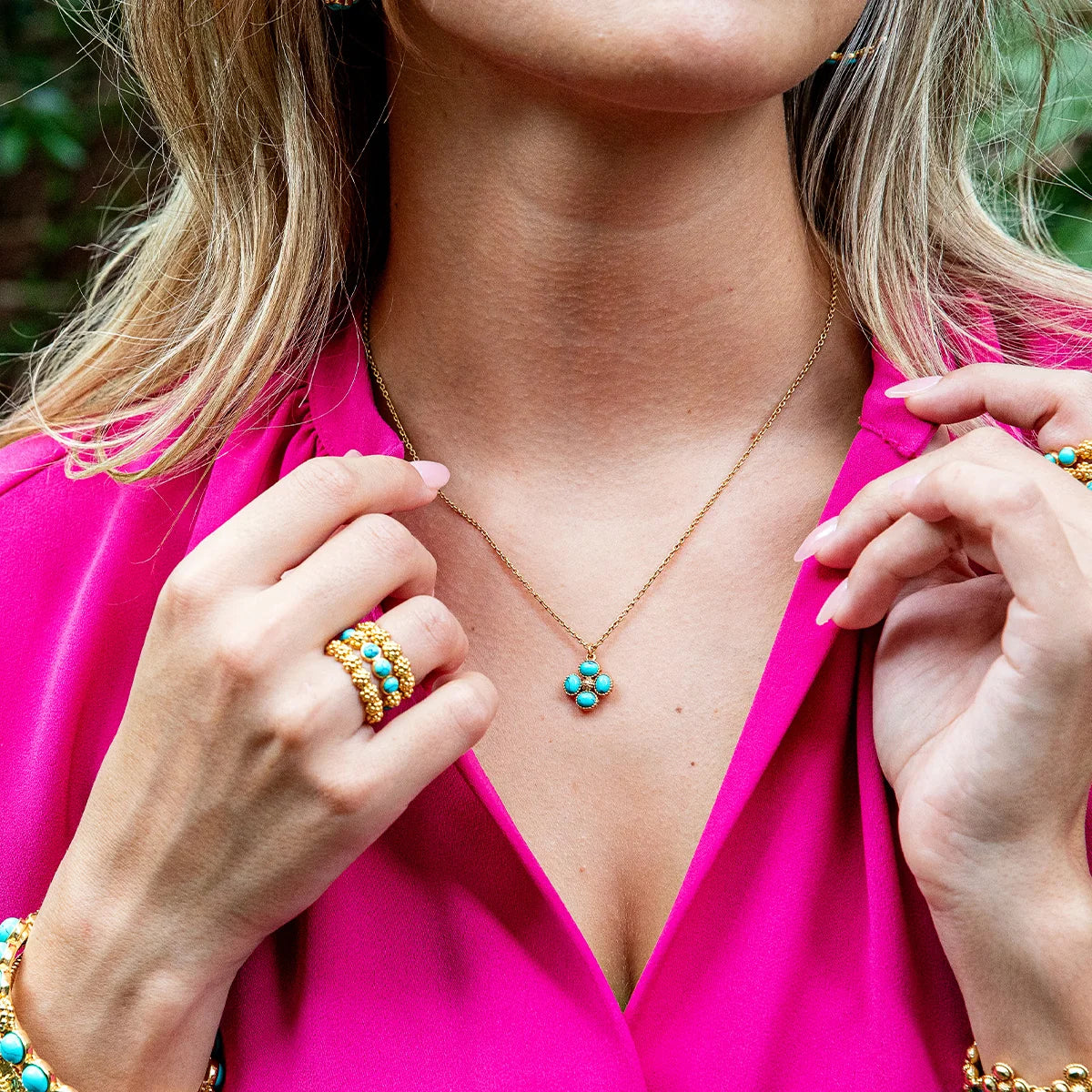 Clover Double Sided Charm Necklace