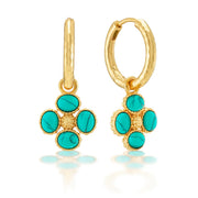 Clover Hoop Earrings Turquoise