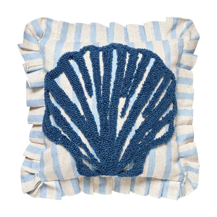 Coastal Shell Tufted Hook Pillow