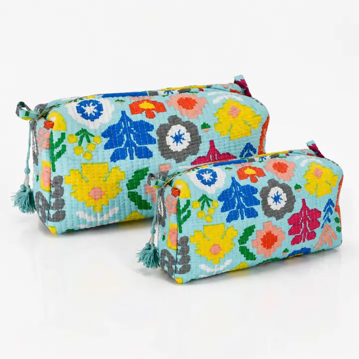 Cotton Block Print Pouch