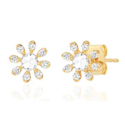 Petal and Stone Flower Studs
