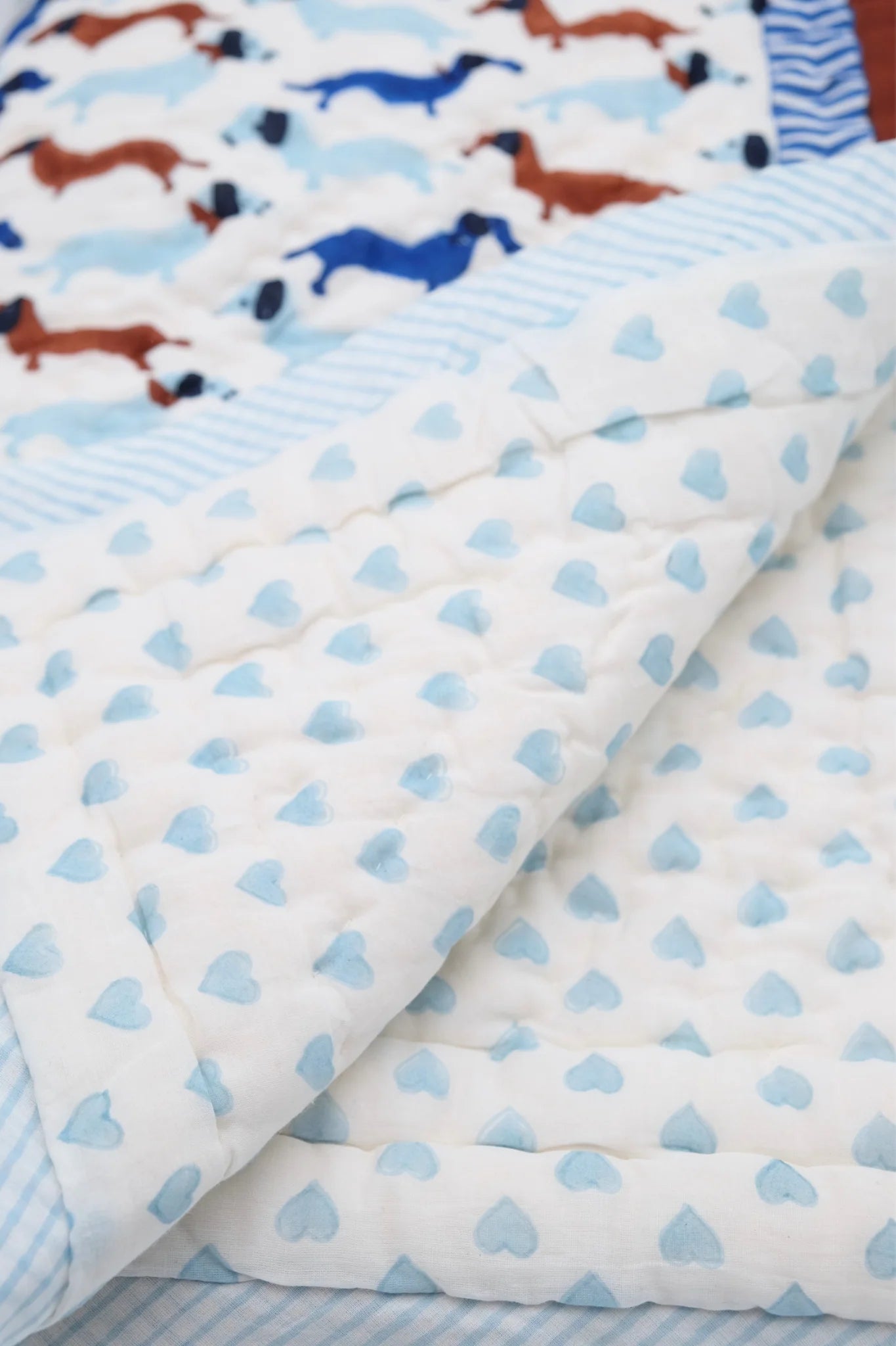 Dachshunds & Hearts Baby Quilt