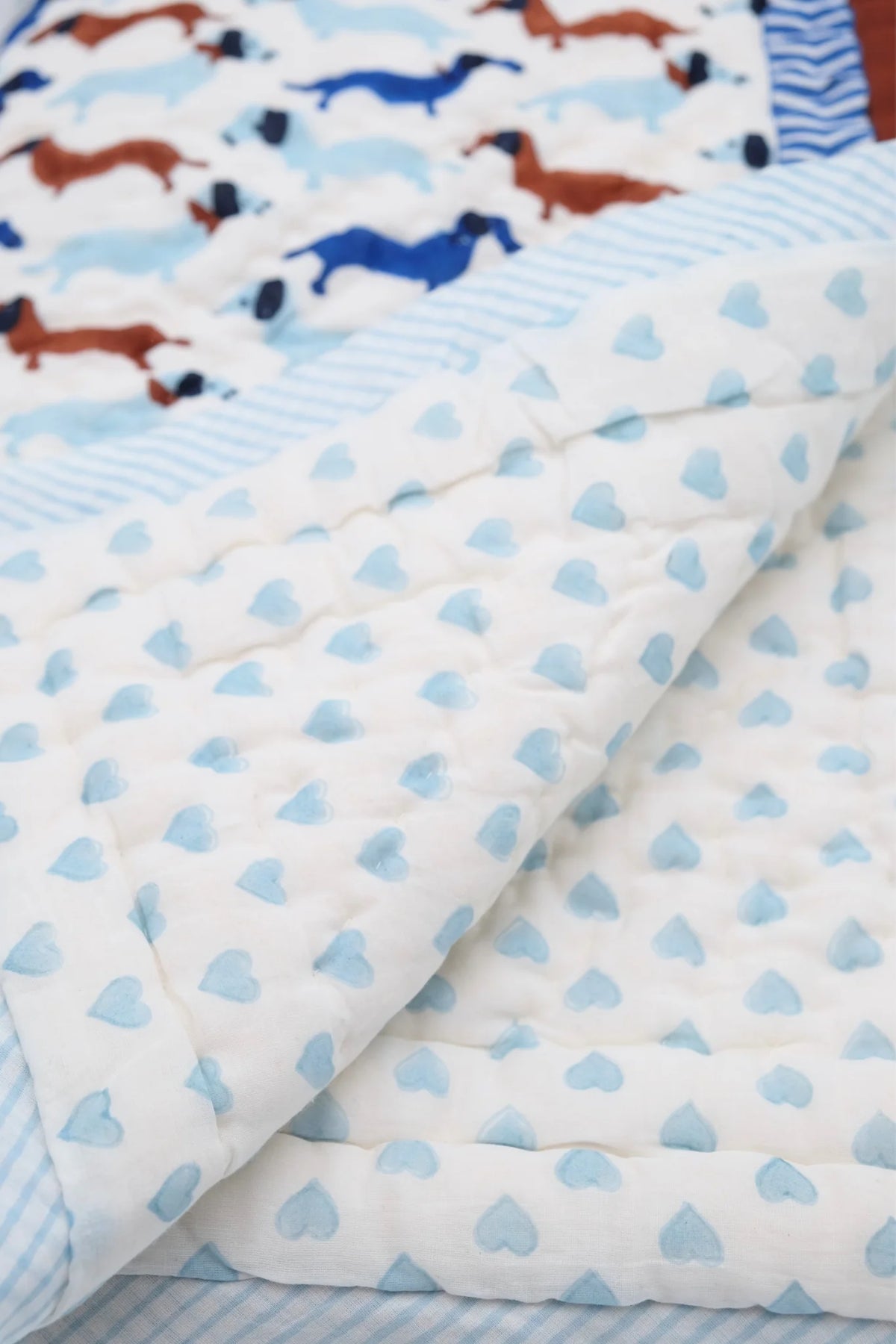 Dachshunds & Hearts Baby Quilt, view 2