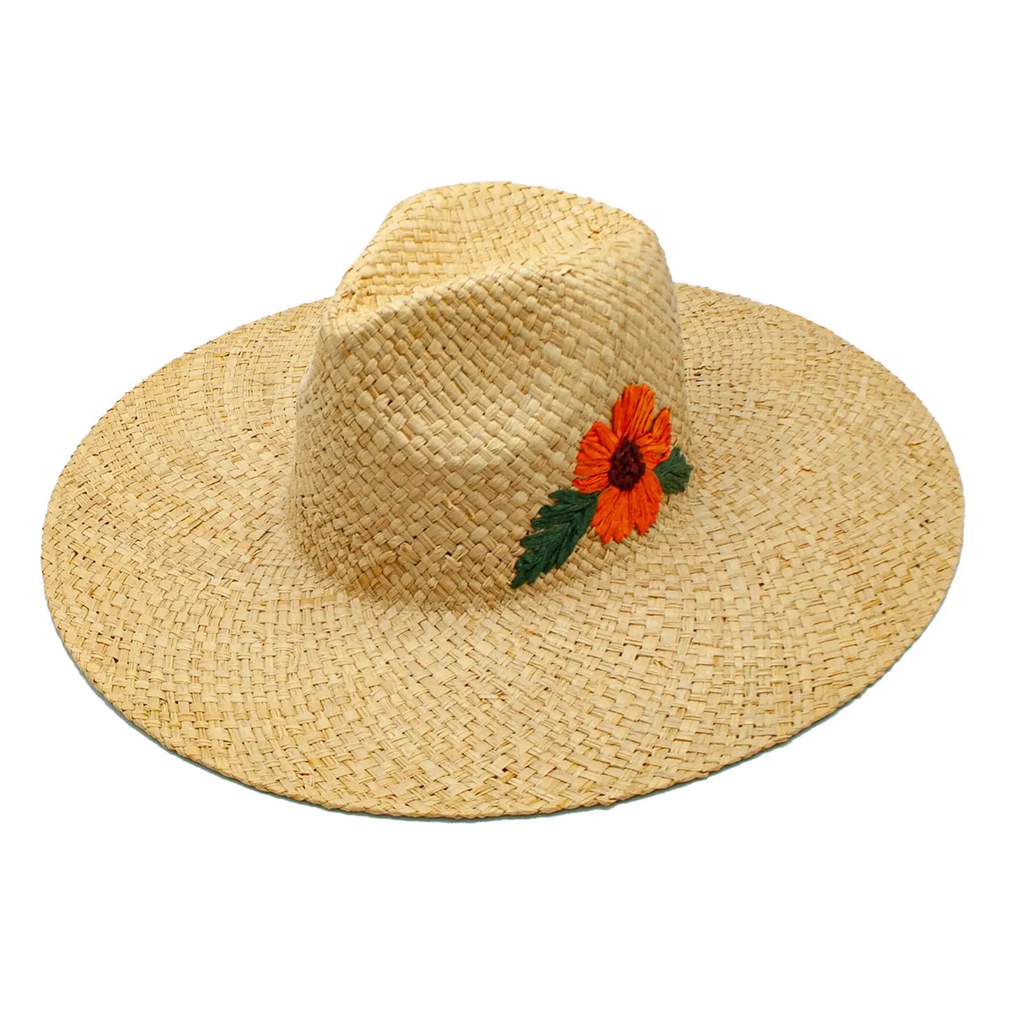 Delfina Flower  Wide Brim Resort Hat