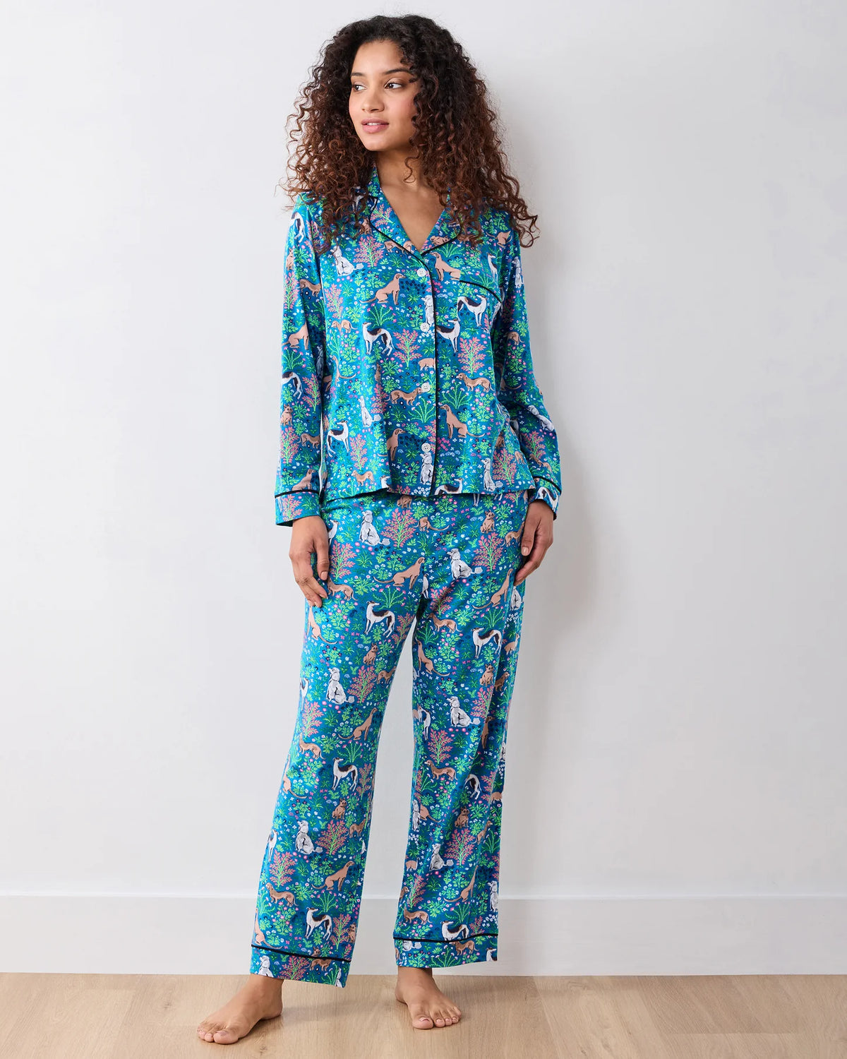 Organic Pima Modal Knit Long PJ Set, view 8