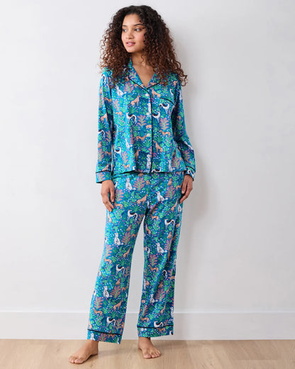 Organic Pima Modal Knit Long PJ Set, view 8