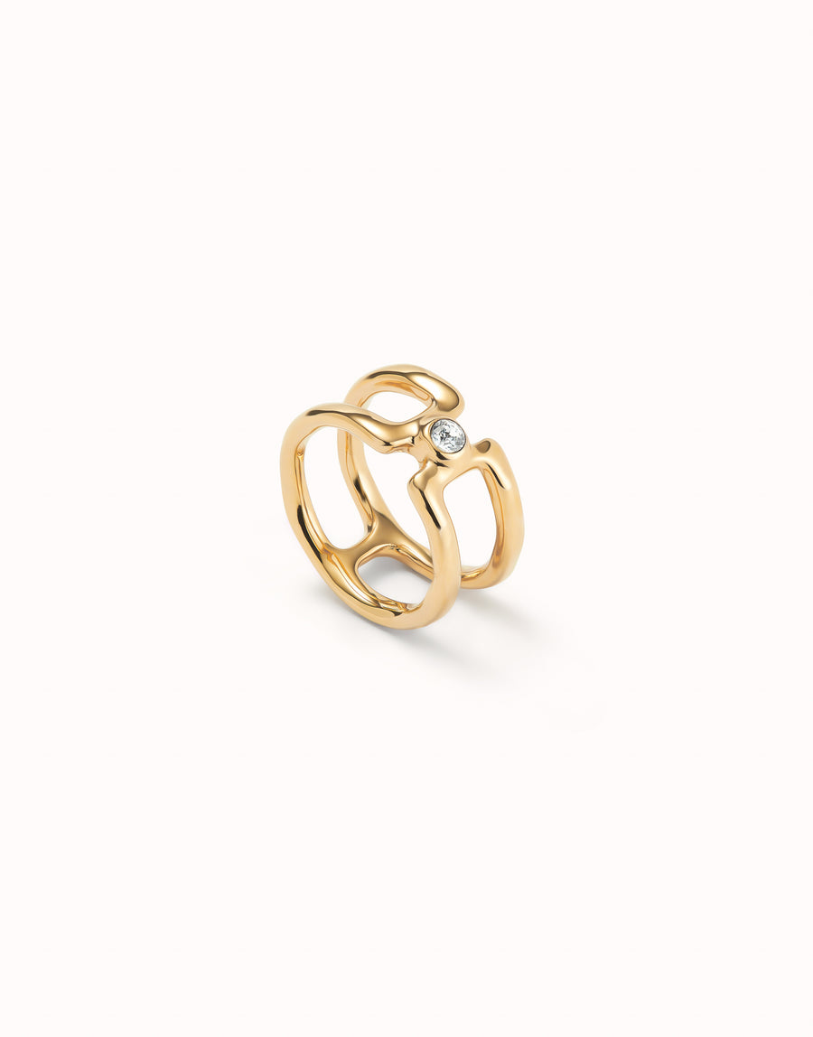 Indomable Topaz Double Ring, view 2, styled