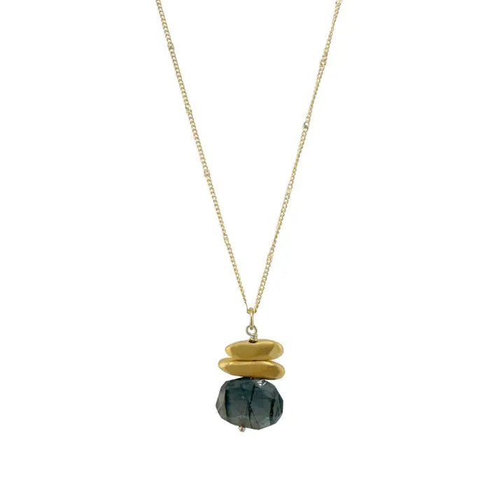 Double Nuggets Stone Necklace
