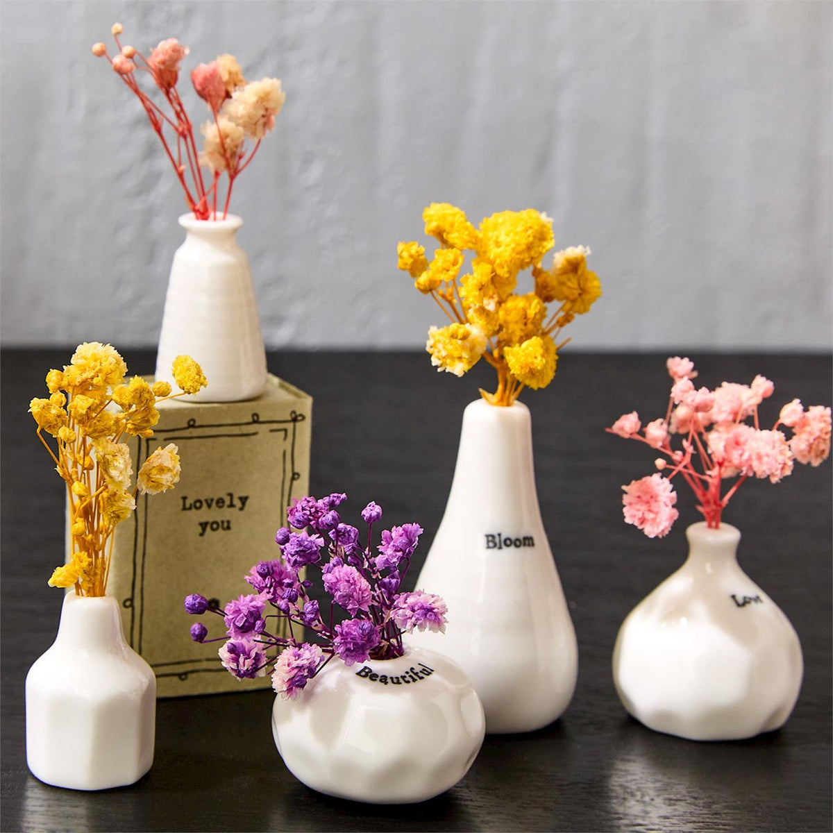 Matchbox Vase with Flowers