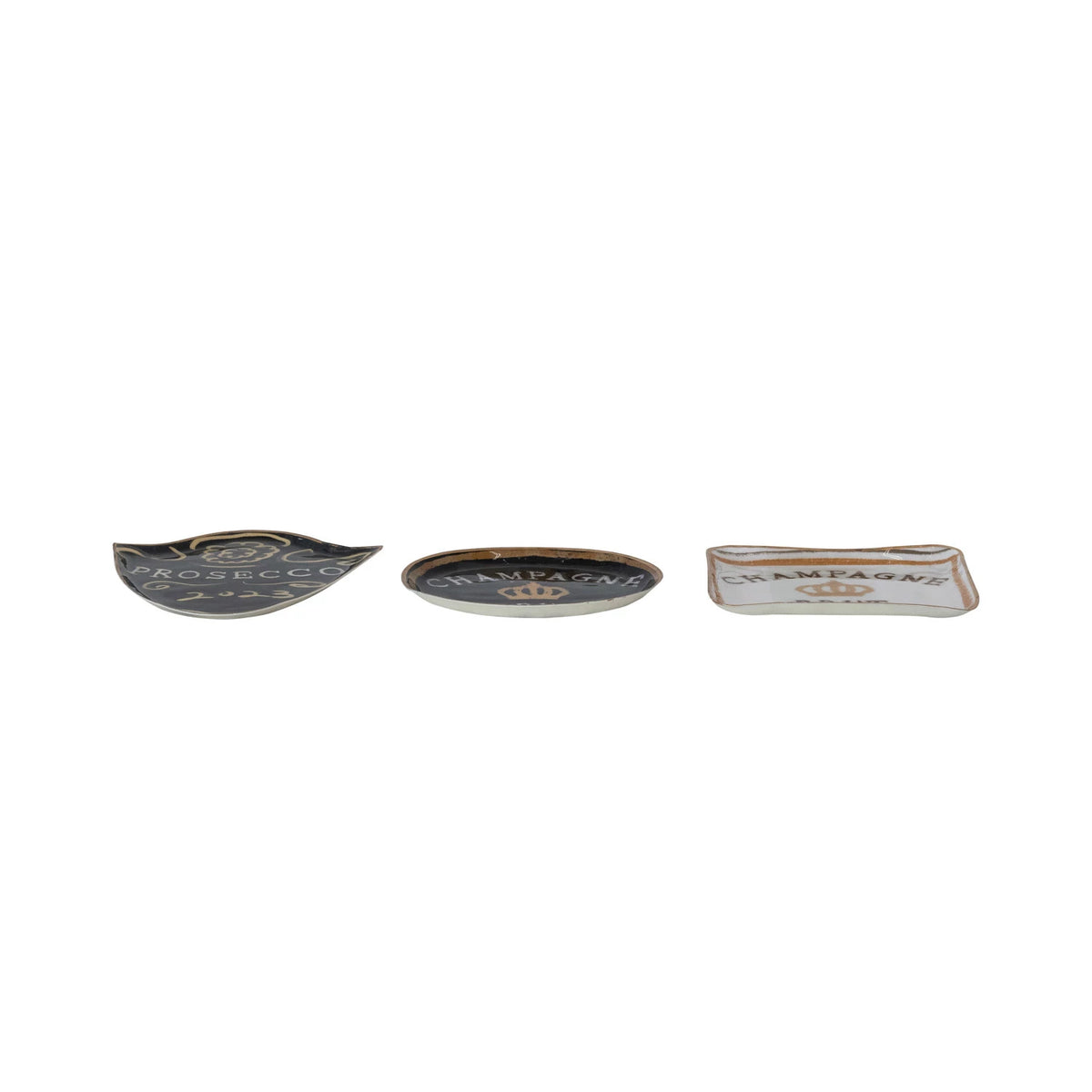 Enameled Champagne Metal Tray, view 3