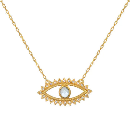 Eye Blue Topaz Necklace