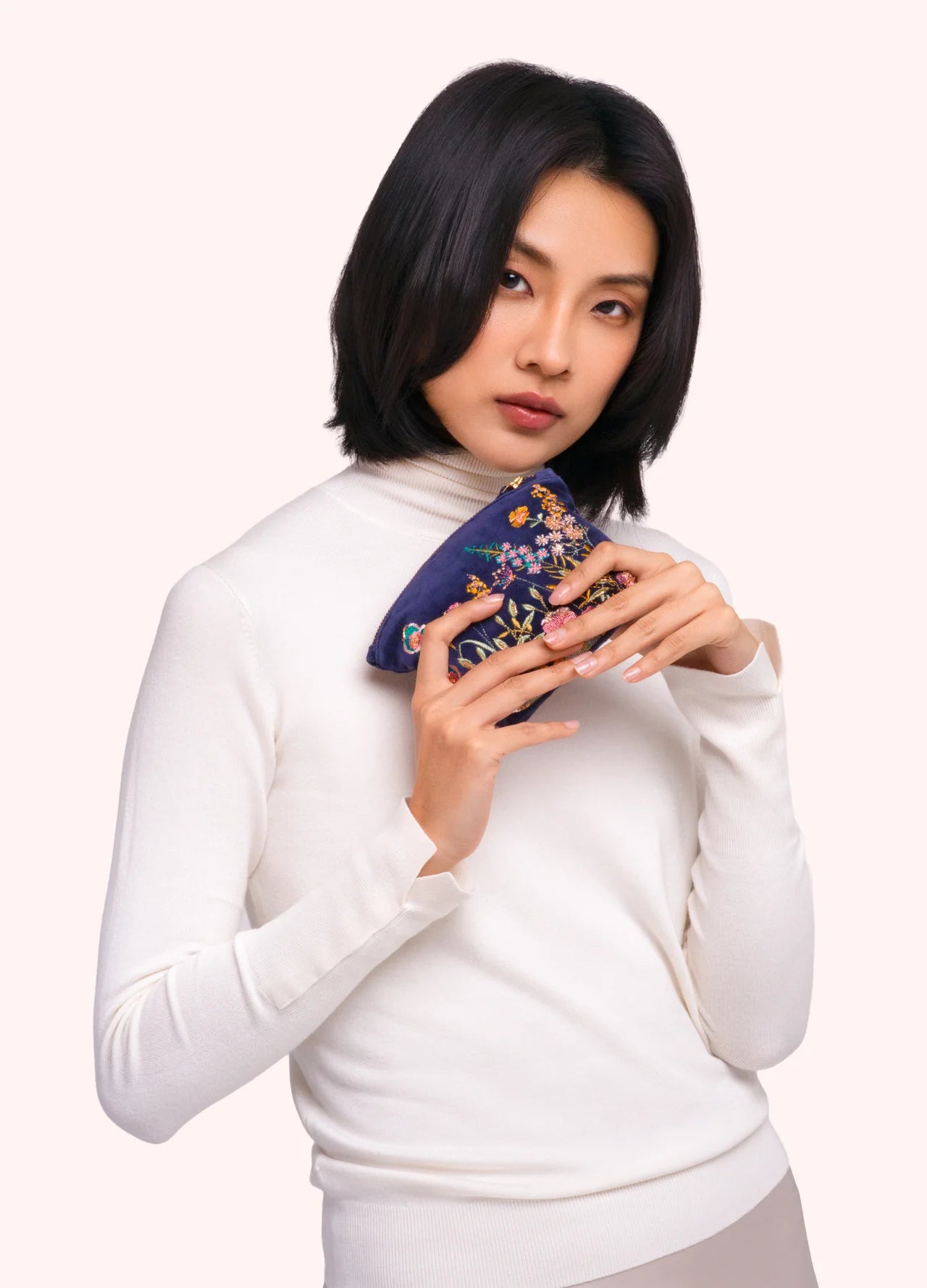 Velvet Zip Mini Pouch