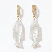 Fisher Carved Pearl Earrings