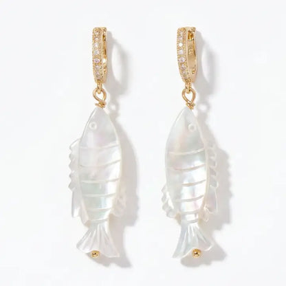 Fisher Carved Pearl Earrings
