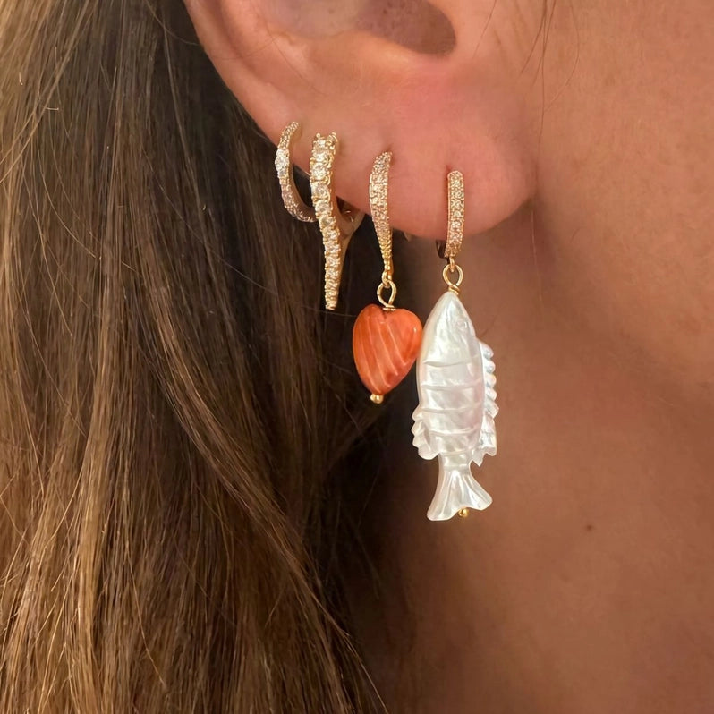 Fisher Carved Pearl Earrings