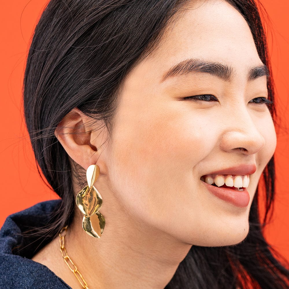 Flora Triple Leaf Earrings