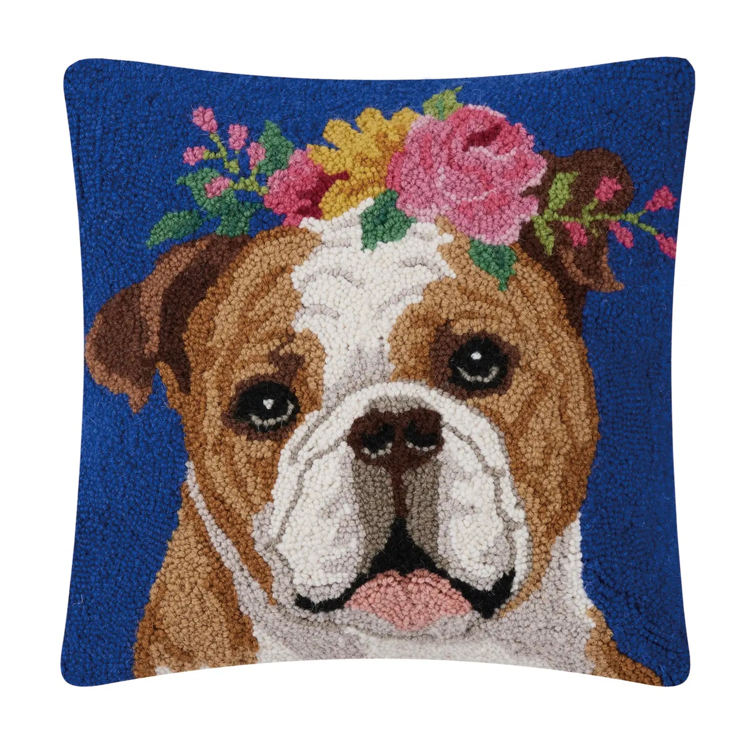 Floral Bulldog Hook Pillow