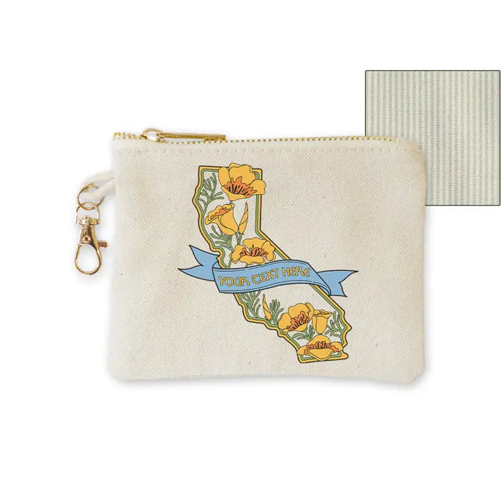 CA State w/Poppies Coin Purse