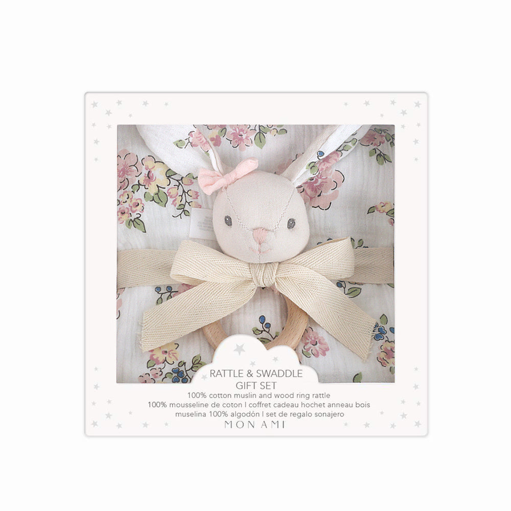 French Floral Swaddle & Bunny