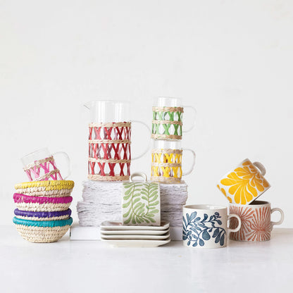 Glass Pitcher w/ Woven Sleeve, view 2