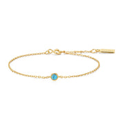 Gold Bezel-SetTurquoise Solitaire Bracelet