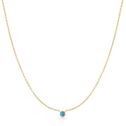 Gold Bezel-Set Turquoise Solitaire Necklace