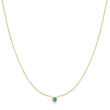 Gold Bezel-Set Turquoise Solitaire Necklace