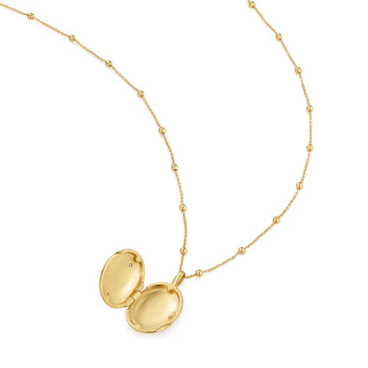 Gold Butterfly Locket Necklace, view 3
