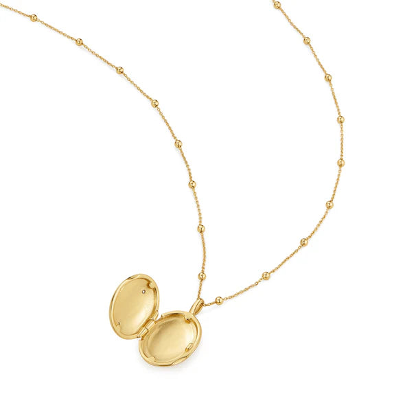 Gold Butterfly Locket Necklace