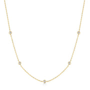 Gold Classic Bezel-Set Station Necklace