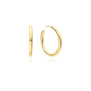 Gold Classic Tube Large Hoop Earrings