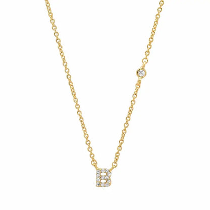 Gold CZ Initial Necklace, view 2