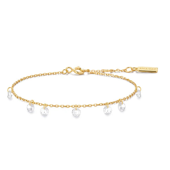 Gold Droplet Station Bracelet