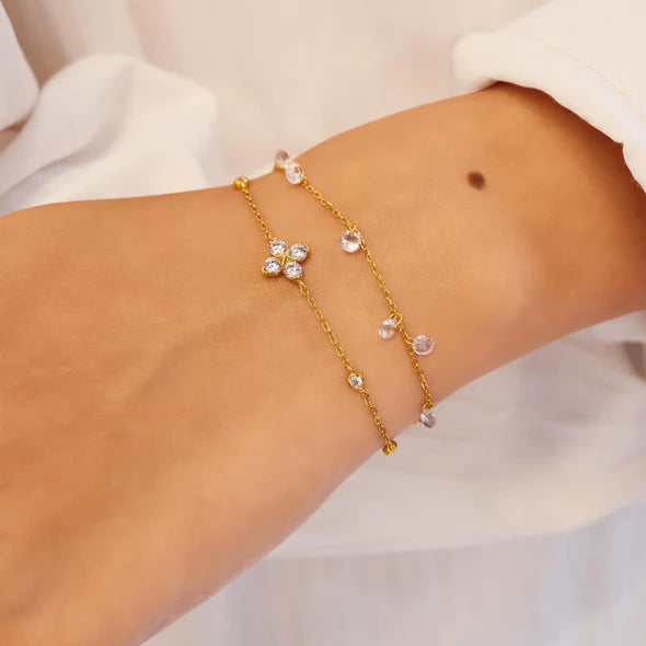 Gold Droplet Station Bracelet