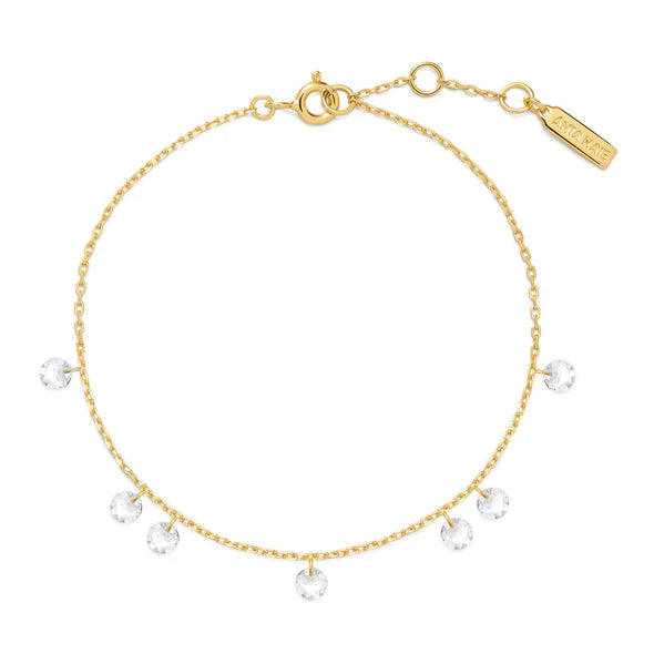 Gold Droplet Station Bracelet, view 3