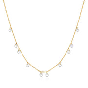 Gold Droplet Station Necklace