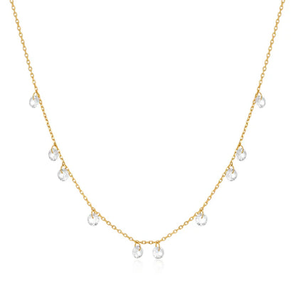 Gold Droplet Station Necklace
