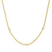 Gold Evil Eye Station Necklace
