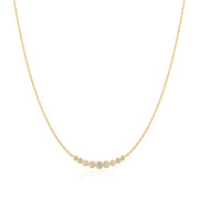 Gold Graduated Bezel-Set Necklace