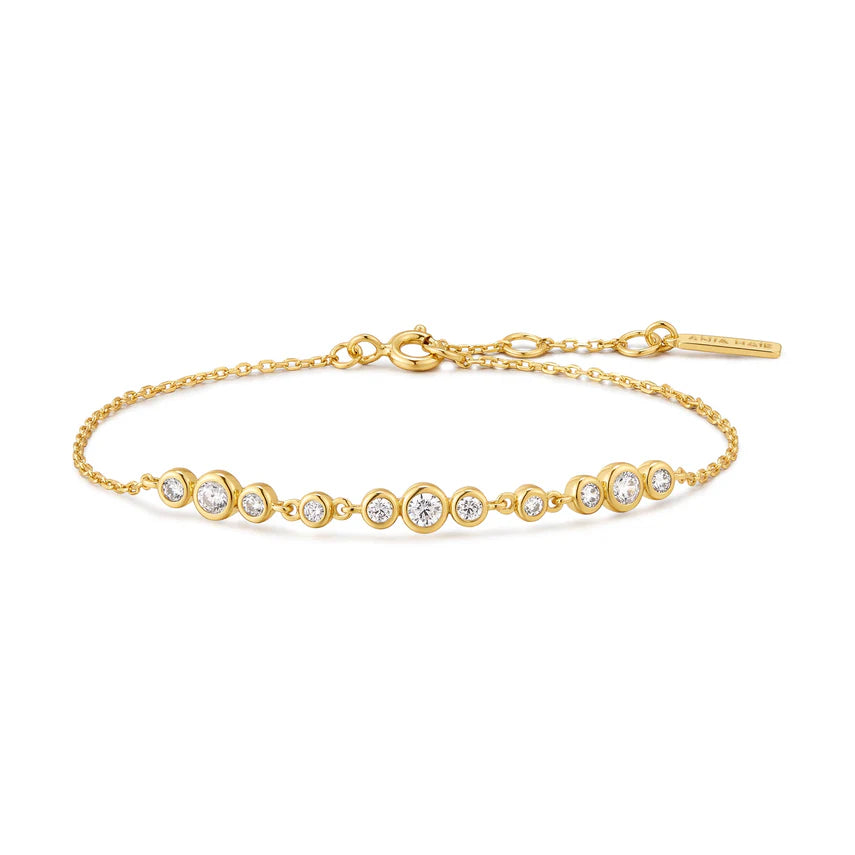 Gold Graduated Bezel Bracelet