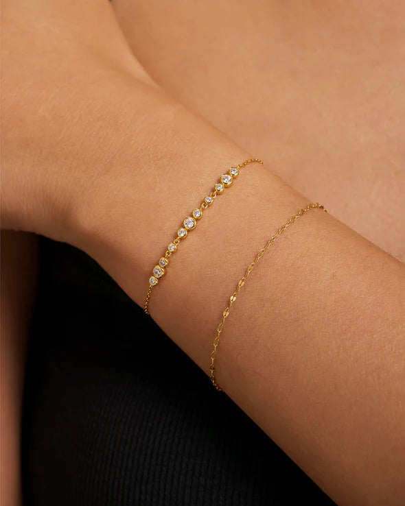 Gold Graduated Bezel Bracelet