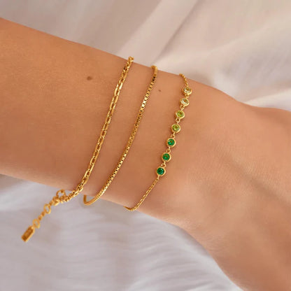 Gold Green Station Bracelet, view 2
