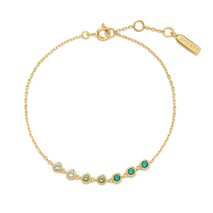 Gold Green Station Bracelet, view 3
