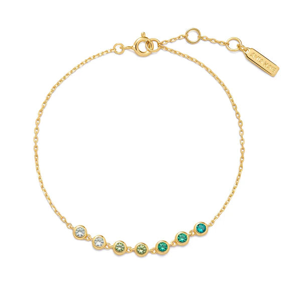Gold Green Station Bracelet