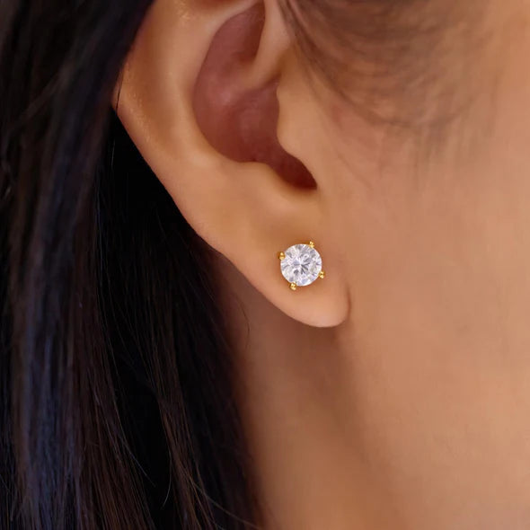 Gold Just You Solitaire Stud Earring