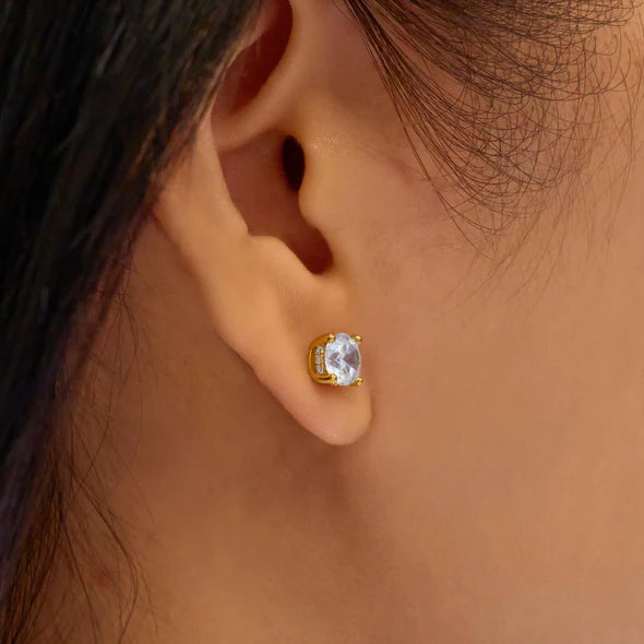 Gold Just You Solitaire Stud Earring