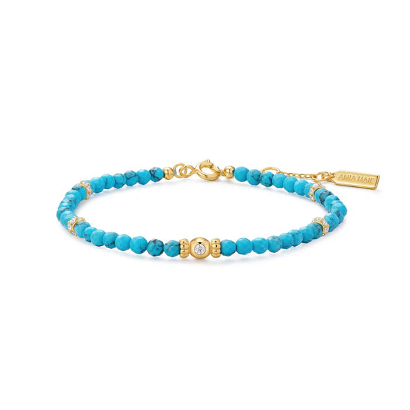 Gold Turquoise Beaded Bracelet