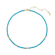 Gold Turquoise Beaded Necklace