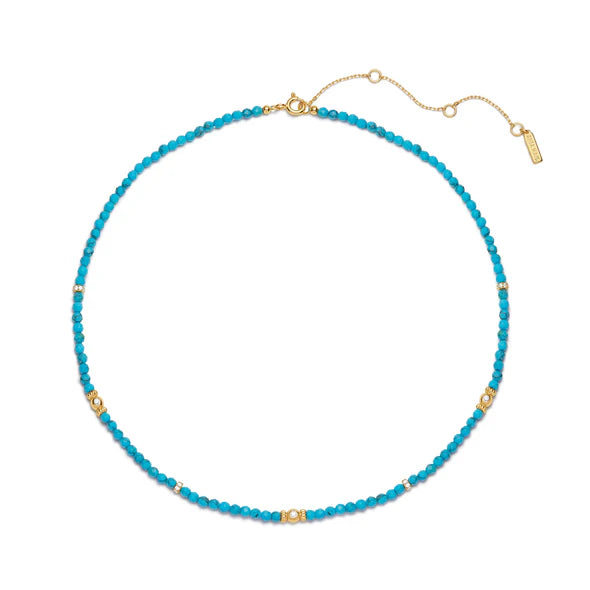 Gold Turquoise Beaded Necklace